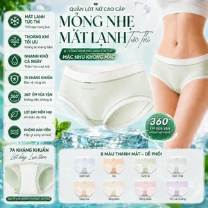Quần Lót Nữ Mát Lạnh Kháng Khuẩn 7A Cao Cấp, Không Hằn Viền, Thoáng Khí, Co Giãn 4 Chiều, Thấm Hút