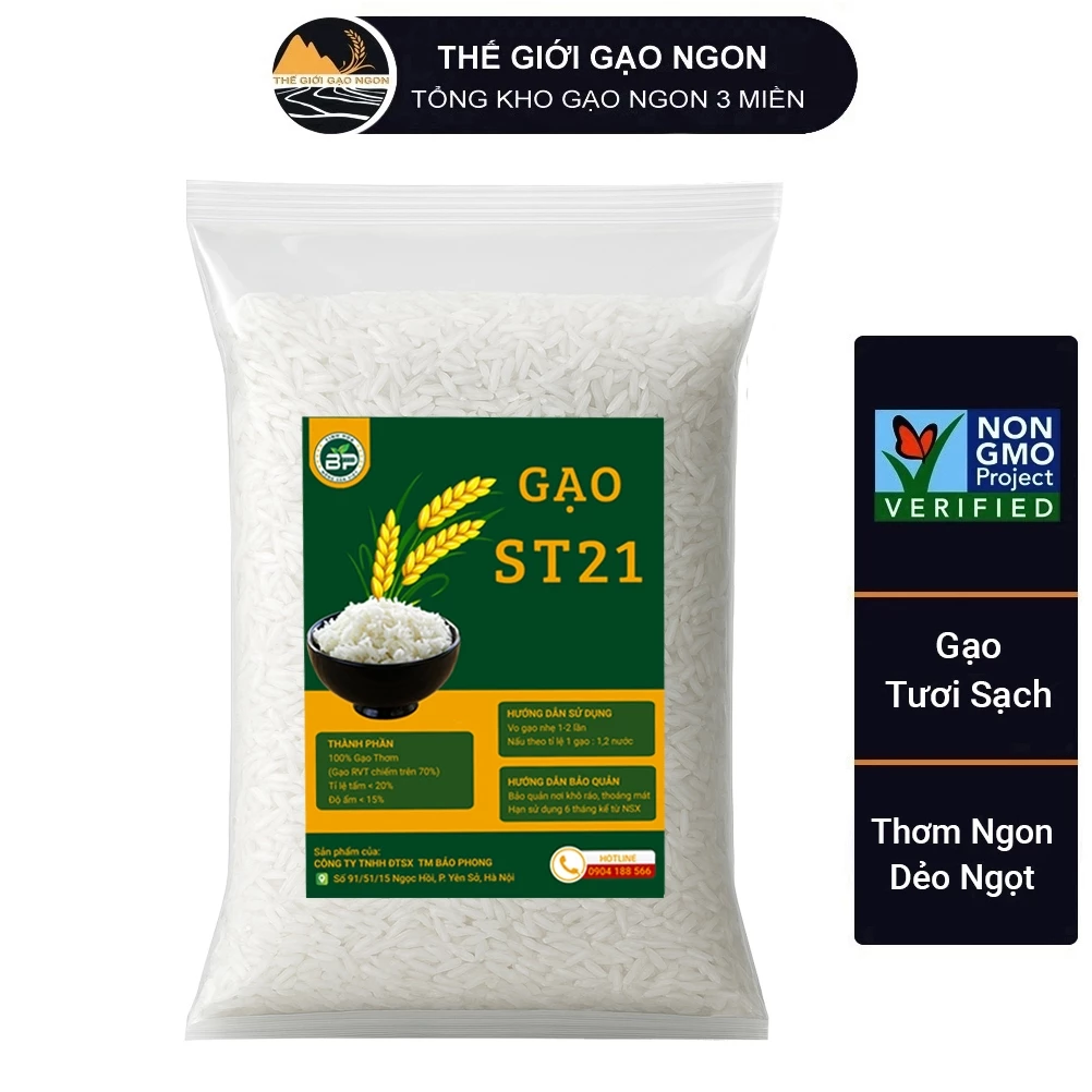 Gạo ST21 Sóc Trăng - Xát mới - Cam kết 100% Gạo tươi sạch - Đóng theo kg