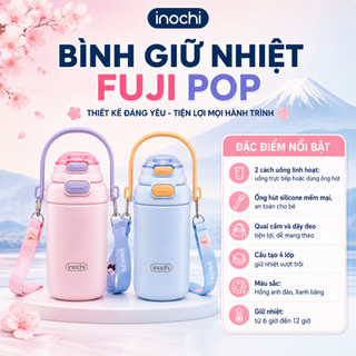 Bình Giữ Nhiệt Fuji Pop Inochi 450ml - Inox 316 Có Ống Hút Giữ Nóng Lạnh 6H+ Nhỏ Gọn Trendy