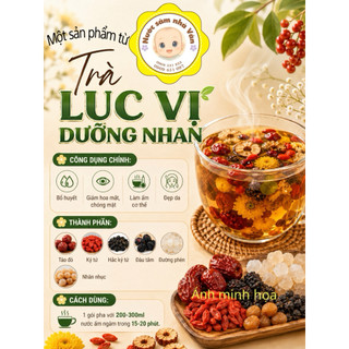 Lục vị trà Bổ Máu Dưỡng Huyết với Táo Đỏ, Kỷ Tử Đỏ, Hắc Kỷ Tử và Dâu Tằm Giảm mệt mỏi suy nhược cơ thể ngủ ngon đẹp da