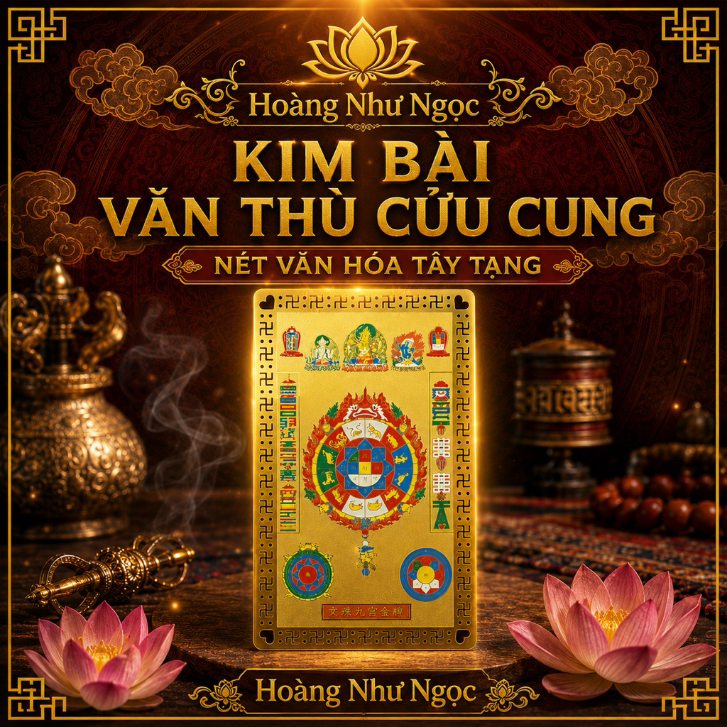 Kim bài KHAI VẬN Văn Thù Cửu Cung ( văn hoá mật tông tây tạng)