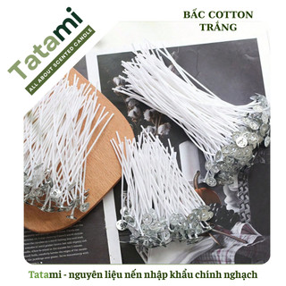 [SIÊU RẺ] Bấc Sợi Cotton Làm Nến TATAMI Kèm Đế Đã Vuốt Sáp Tim Nến Cháy Đều Nguyên Liệu Nến Handmade