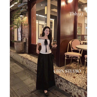 [ẢNH THẬT] SET ÁO LƯỚI CỘT NƠ MIX CVAY XOÈ SALCNM