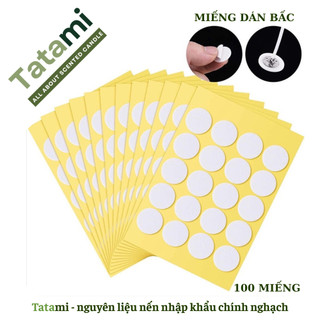 Combo 100 Miếng Dán Giữ Bấc Nến 2 Mặt Siêu Dính, Phụ Kiện Làm Nến Handmade DIY ( 5 tờ)