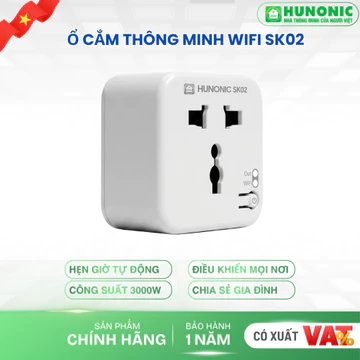 Ổ Cắm Thông Minh Wifi Hunonic, Ổ Cắm Hẹn Giờ , Điều Khiển Mọi Thiết Bị Từ Xa Qua Điện Thoại