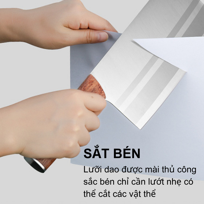 Dao Chặt Xương Round Cán Gỗ ASAKH dao chặt gà siêu cứng hiện đại KOOL, dao chặt gà, dao làm bếp