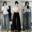 Quần Jean Suông Loe Nữ Xanh Wash Xám Lưng Cao Quần Jean Denim Mềm Ôm Eo From Ống Siêu Rộng MIAA