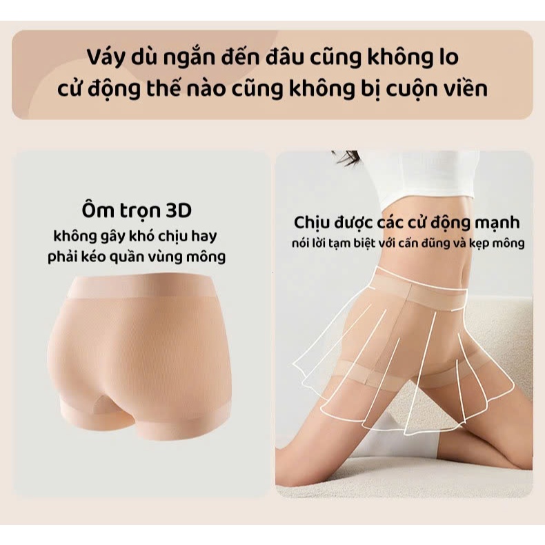 Quần Bảo Hộ Nữ Đùi Su Đúc Cao Cấp Kháng Khuẩn 10A, Chống Lộ,Không Cuộn Mép, Không Hằn Viền, Thoáng Khí Nhanh Khô LUCKORA