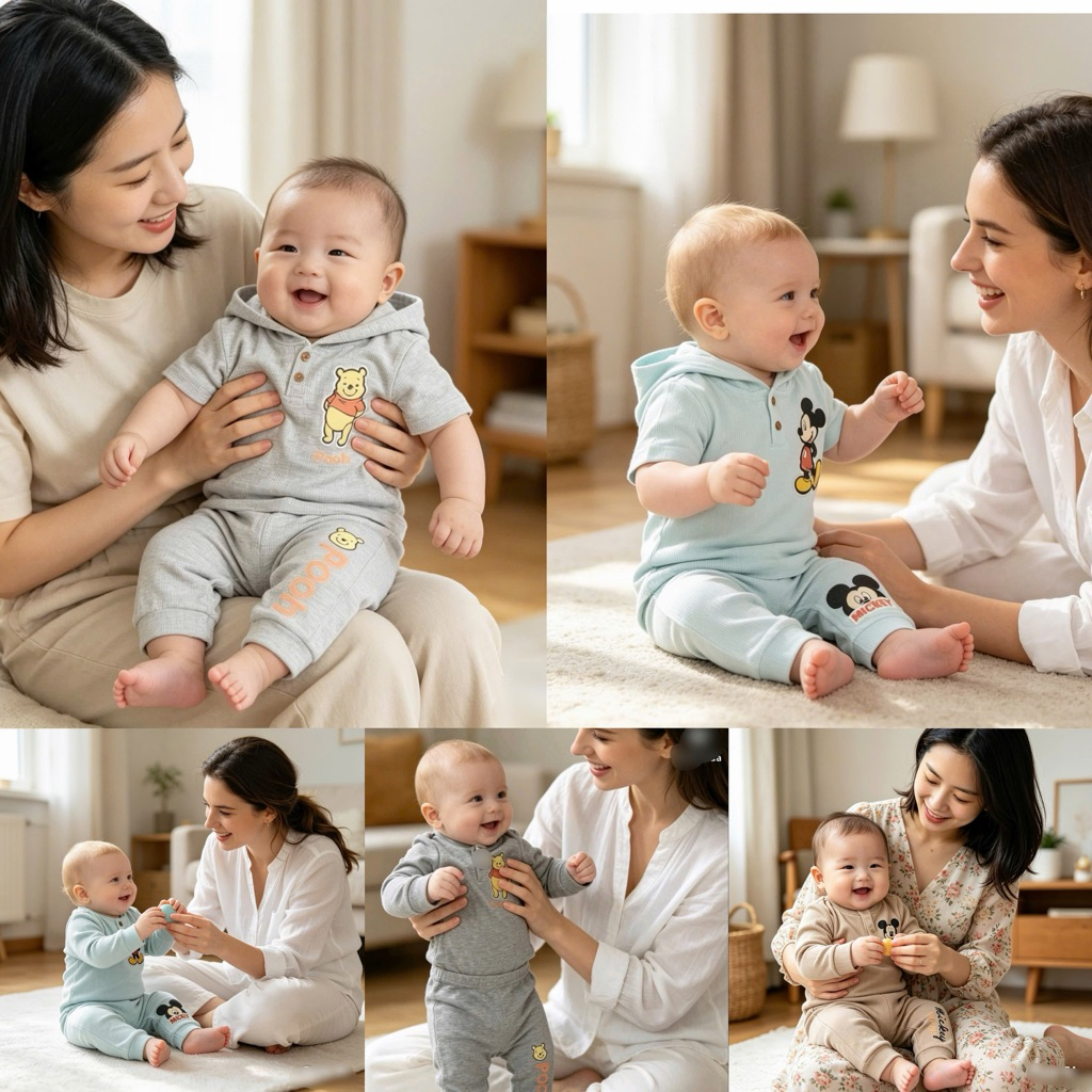 (Sale) Bộ body Thun Tăm Trẻ Em C5593 Bộ Dài Tay Cộc Tay Cho Bé 0-24 Tháng (Xuất Dư Xịn- Lấy tăng size)
