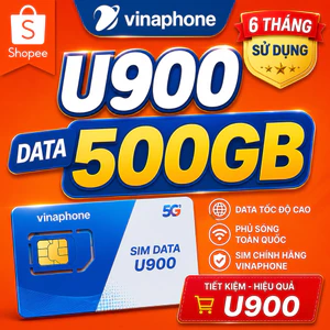 🔥SALE 600K | SIM DATA U900 VinaPhone | 500GB Data lTốc Độ Cao | Sử Dụng 6 Tháng | Chính Hãng