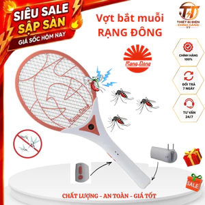 Vợt muỗi pin sạc, vợt điện bắt muỗi Rạng Đông 3 lớp có đèn led diệt muỗi hiệu quả