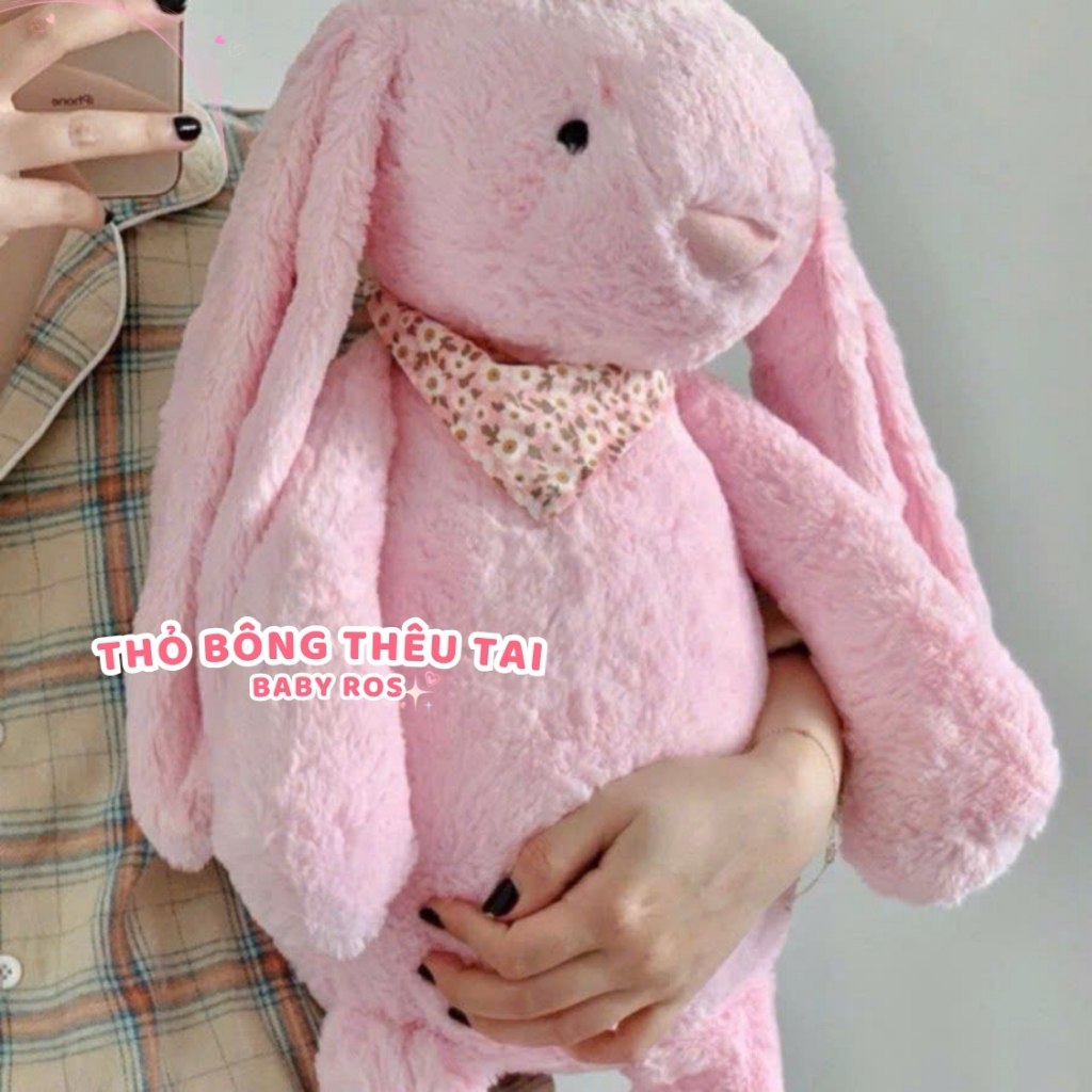 Gấu Bông Thỏ Thêu Tai Theo Yêu Cầu - Thú nhồi bông quà tặng sinh nhật, ngày lễ cho bé và người yêu