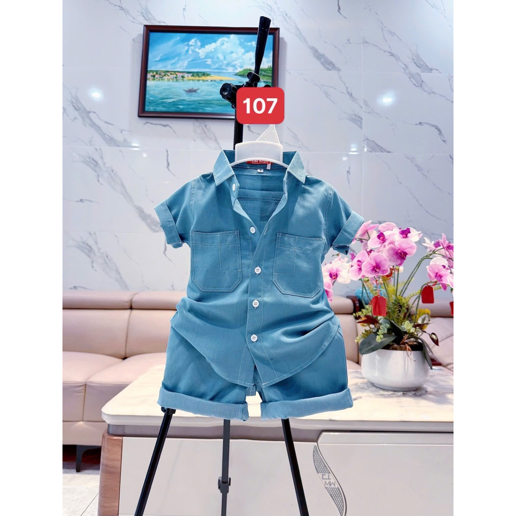 set sơmi fort mèm cao cấp cho bé trai TONI BRAND