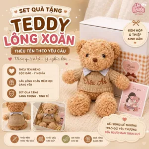 Set Quà Tặng Teddy Thêu Tên Riêng – Gấu Bông Teddy Cao Cấp Kèm Thiệp Và Hộp Quà Sang Trọng