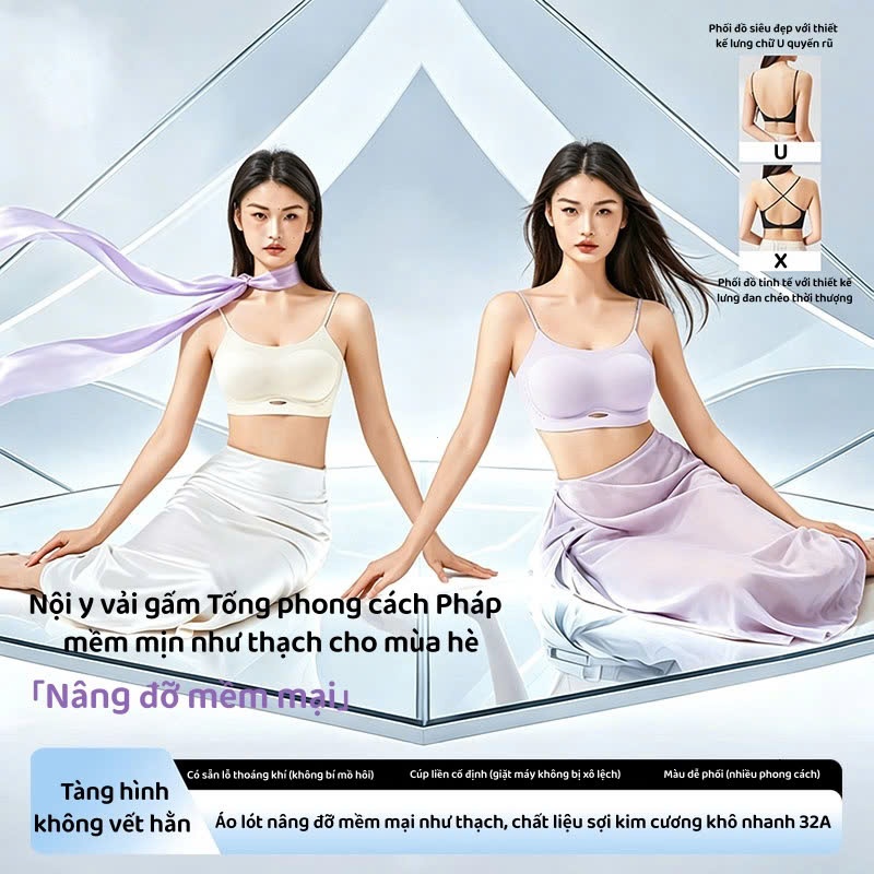 (Combo2 ) Áo Ngực LUCKORA Gel Mềm Không Gọng Mỏng Nhẹ Nâng Đỡ Tự Nhiên Không Hằn Lưng Chất Liệu Mát Lạnh