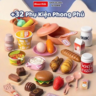 Bộ Đồ Chơi Nấu Ăn Nhà Bếp Cho Bé Gái Cao Cấp Cỡ Lớn, Đồ Chơi Nhập Vai Nhà Bếp Nấu Ăn Có Khói