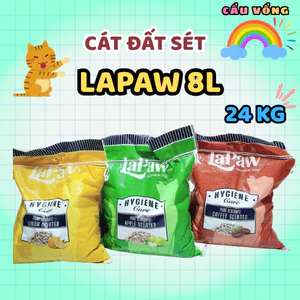6 TÚI x 4KG_Cát vệ sinh đất sét LAPAW 8L cho mèo