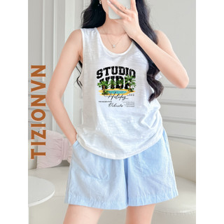 Set bộ áo thun ba lỗ quần đùi mặc nhà, áo thun không tay in hình thời trang, set bộ đùi mặc nhà.