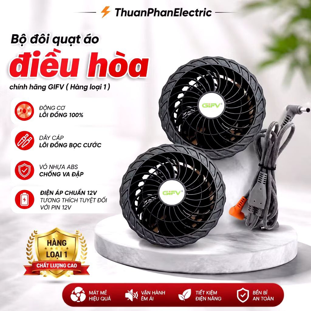 Quạt Áo Điều Hoà 12V Không Chổi Than, Hàng Chính Hãng Chất Lượng Tốt