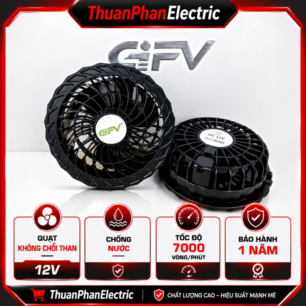 Quạt Áo Điều Hoà 12V Không Chổi Than, Hàng Chính Hãng Chất Lượng Tốt