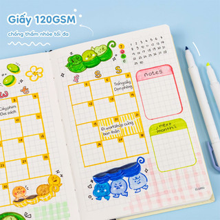 KLONG - Sổ A5 Dash Caro (6 x 6) mm Bìa Cứng Plantasy 160 Trang Giấy Dày 120gsm 120/76; MS: 650 ♥ MS: 657 Pet Life