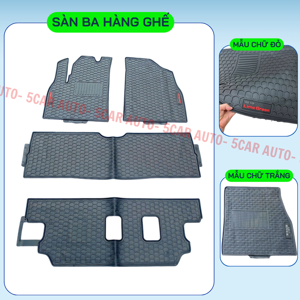 Thảm Lót Sàn Cao Su Xe VINFAST LIMO GREEN/MPV7 - Cao su đúc Không Mùi , Vừa Khít Form Xe- Chống Nước, Dễ Dàng Lắp Đặt