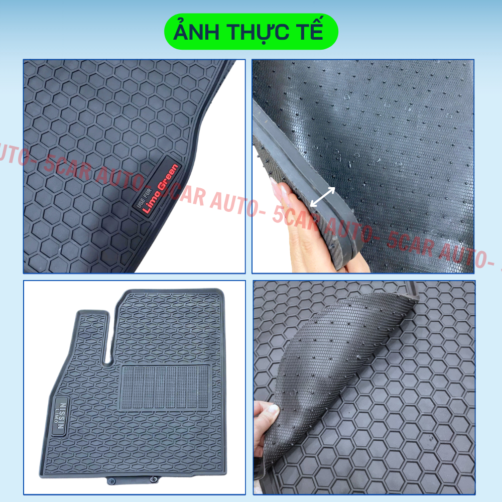 Thảm Lót Sàn Cao Su Xe VINFAST LIMO GREEN/MPV7 - Cao su đúc Không Mùi , Vừa Khít Form Xe- Chống Nước, Dễ Dàng Lắp Đặt