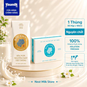 Sữa Tươi Nguyên Chất Tiệt Trùng Mộc Châu Creamery 180ml - Thùng 48 Hộp
