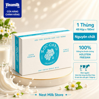 Sữa Tươi Nguyên Chất Tiệt Trùng Mộc Châu Creamery 180ml - Thùng 48 Hộp
