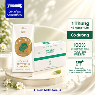 Sữa Tươi Tiệt Trùng Có Đường Mộc Châu Creamery (110ml/180ml) - Thùng 48 Hộp