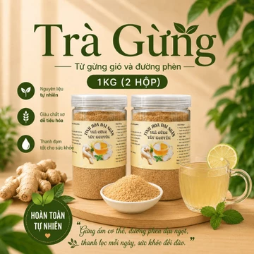 1Kg Trà Gừng Gió Hoà Tan Thơm ngon - Trà Gừng Gió Đường Phèn Tinh Hoa Đại Ngàn