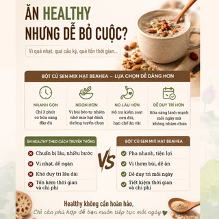 Bột Củ Sen Mix Hạt BeaHea Healthy Food | Bữa Sáng Healthy Dễ Duy Trì Mỗi Ngày | Sen Sạch VietGAP