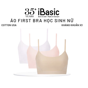 Áo lót first bra nữ học sinh cotton USA kháng khuẩn cài sau iBasic BRAT038