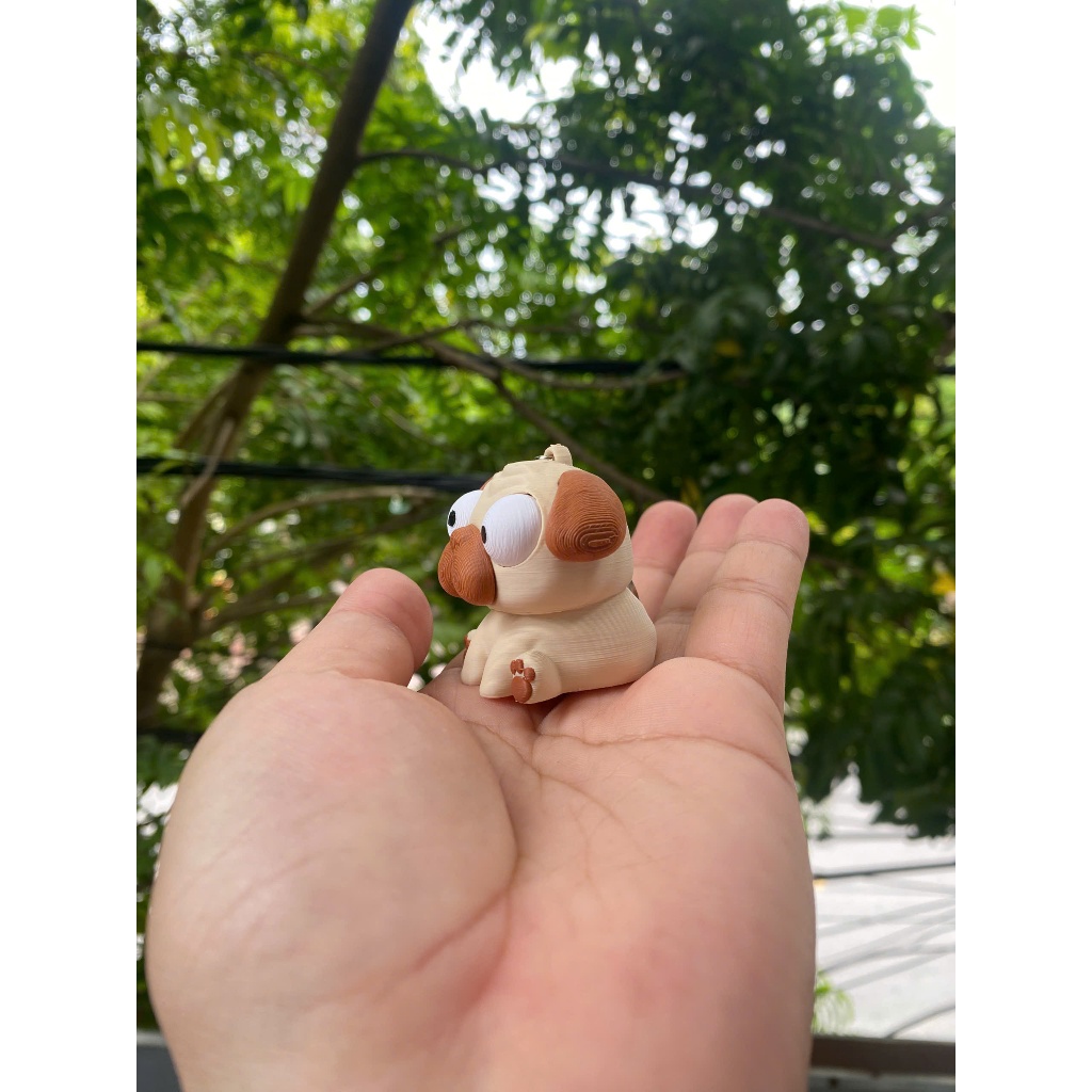 Móc Khoá Chó Cử Động Mắt Cute – Móc Khoá Chó Cute In PLA, Phụ Kiện Treo Balo Túi Xách, Quà Tặng Mini