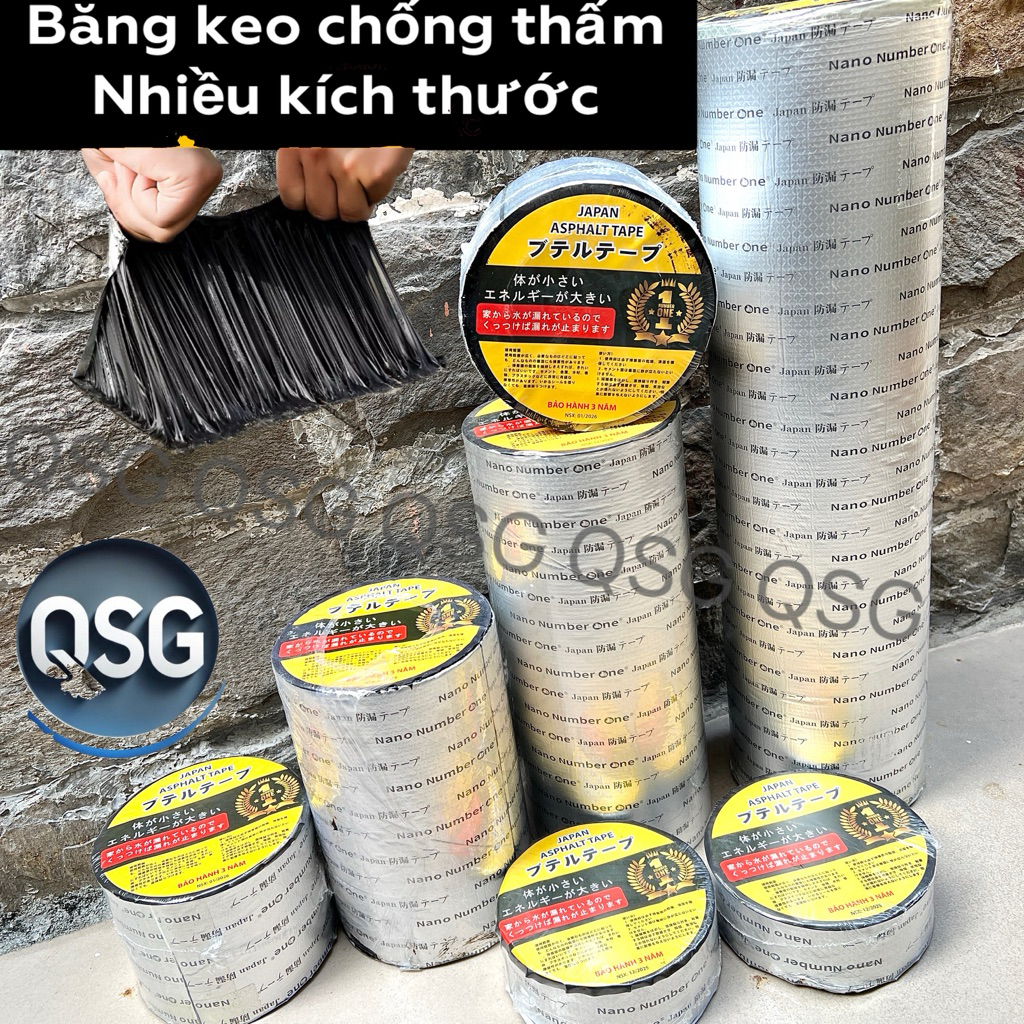 Băng Keo chống thấm SIÊU DÍNH trên mọi bề mặt, băng keo chống dột chống thấm nước Nhật Bản khổ 5cm, 10cm x 5 mét