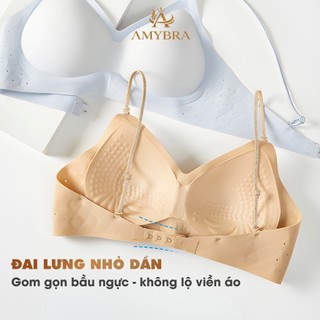 Áo Ngực Nữ Hở Lưng Đúc Su Dây Mảnh Tàng Hình - Áo Lót Nữ Không Gọng Mút 3D Ngăn Chảy Xệ AMYBRA A925