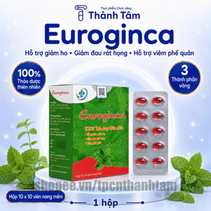 Viên uống EUROGINCA ĐỎ 100V hỗ trợ giúp giảm ho, long đờm, giảm ho do thay đổi thời tiết