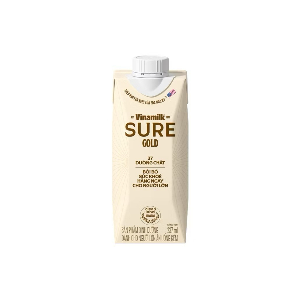 Lốc 3 Hộp Sữa Bột Pha Sẵn Vinamilk Sure Gold [3 hộp giấy 237ml]