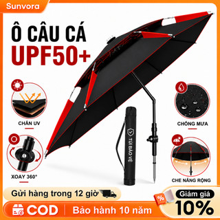 Chất Lượng Ô Câu Cá, Dù Câu Cá 2 Tầng Siêu Chống Thấm, 360° Chống Tia UV Cao Cấp,Độ Dài 2m2 - 2m4