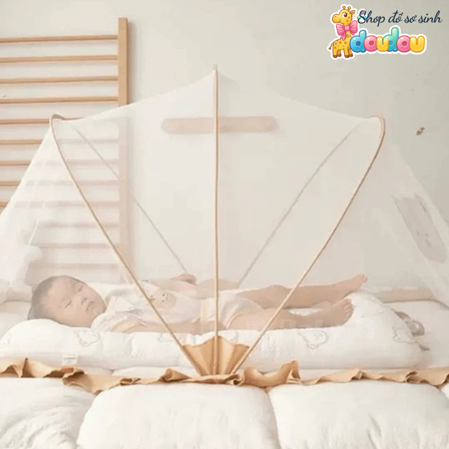 Màn Chụp Cho Bé Sơ Sinh Cao Cấp Chống Muỗi Gấp Gọn Hình Gấu Thỏ Màn Chống Muỗi Gấp Gọn DouDou A14