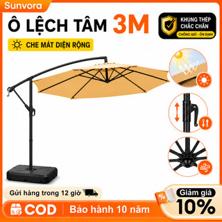Ô Dù Lệch Tâm Tròn 3m xoay 360° dù gấp gọn che nắng sử dụng ngoài trời cafe sân vườn Ô Chắc Chắn