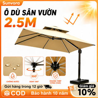 Dù Che Nắng Vuông 3m Cao Cấp Ô lệch tâm Xoay 360° Ô Ngoài Trời Sân Vườn Khung Nhôm Mái Chéo Chống Nắng Cho Quán Café
