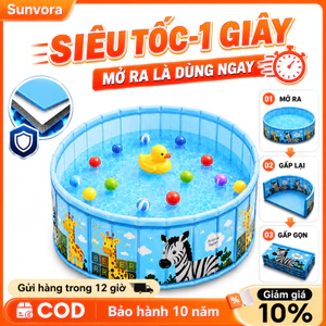 Bể bơi gia đình gấp gọn phiên bản 2026 - Thiết kế không hơi, Bền bỉ, Chống thấm cao cấp, Nhiều size cho trẻ