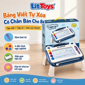 Bảng Tự Xóa Thông Minh ToysLit Cao Cấp Có Chân Bàn Bảng Tập Vẽ Từ Tính Nhiều Màu Sắc Cho Bé