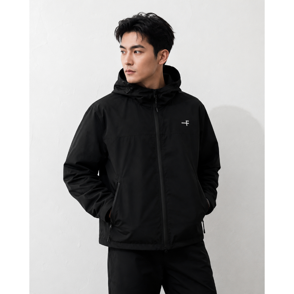 Áo khoác Anorak trượt nước tối giản, chất dù Micro nhẹ, chống gió linh hoạt, phong cách urban utility hiện đại - FEAER