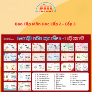 Bao Tập In Hình Môn Học Cấp 2 Và Cấp 3 Sẵn Tiện Lợi Loại 2 Trong 1 ( Bao Nilong + Giấy Bao Tập )
