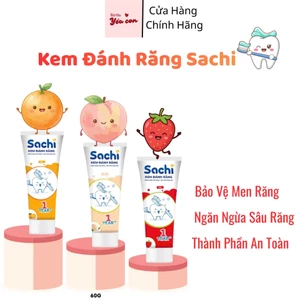 Kem Đánh Răng Sachi Dạng Tuýt Giúp Làm Sạch , Khử Mùi Hôi Miệng , Loại Bỏ Mảng Bám An Toàn Cho Bé.