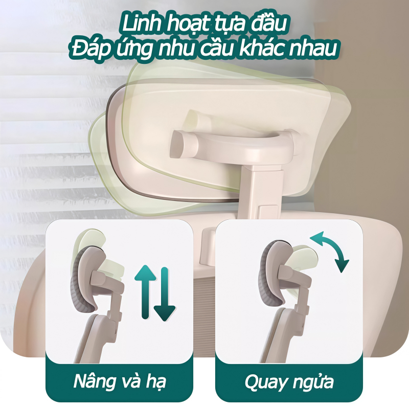 Ghế văn phòng công thái học Tựa lưng lưới thoáng khí Giảm đau lưng và Tựa đầu điều chỉnh được | BigBuy360 - bigbuy360.vn