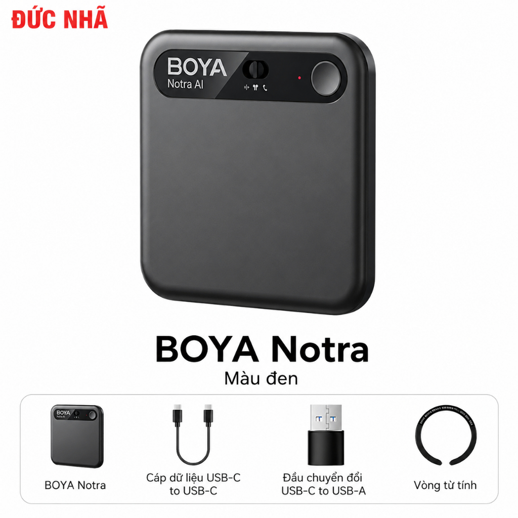 Máy ghi âm Boya Notra AI chuyển bản ghi sang text, phiên dịch, tóm tắt AI, tạo sơ đồ minmap | Shopee Việt Nam