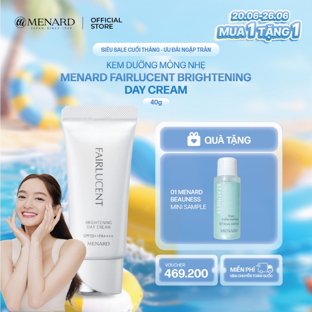 Kem dưỡng hỗ trợ trắng da, chống nắng ban ngày Menard Fairlucent